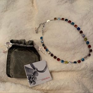 SABIKA CRYSTAL STONE NECKLACE. MULTI COLORED NWT!